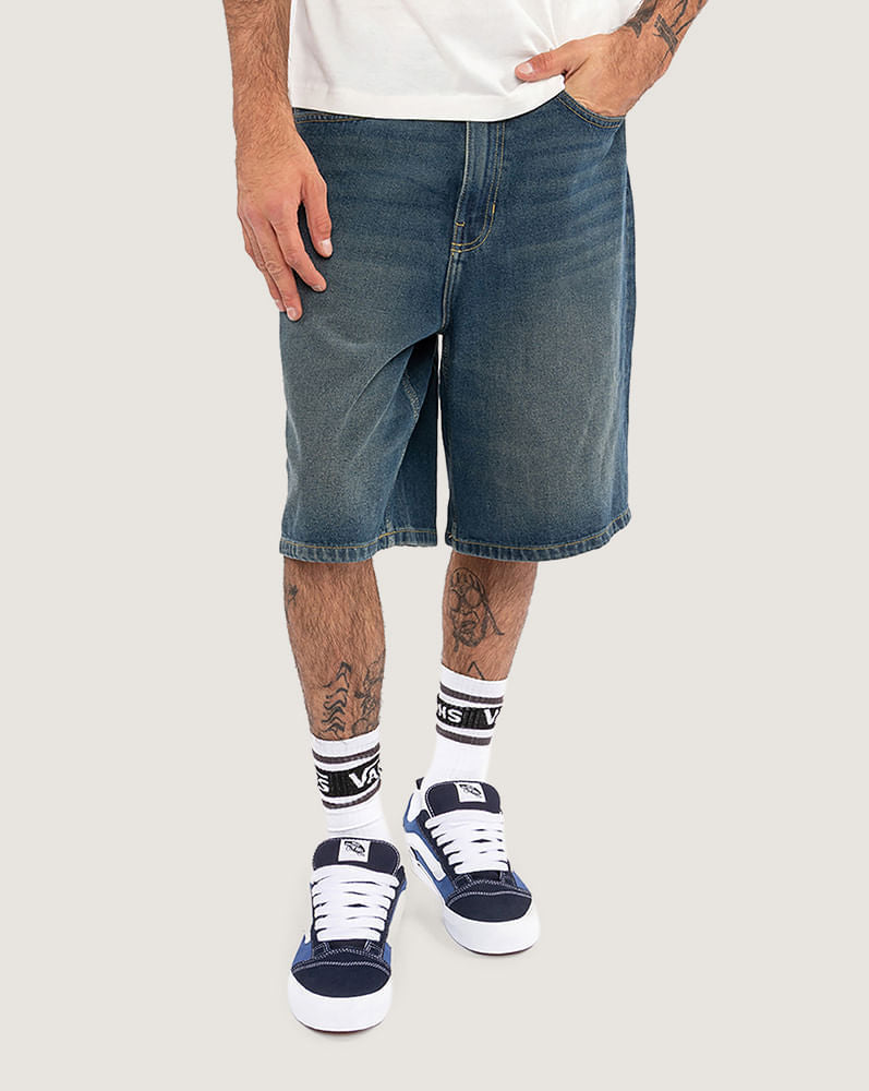 Short Check-5 Baggy Denim Azul 5