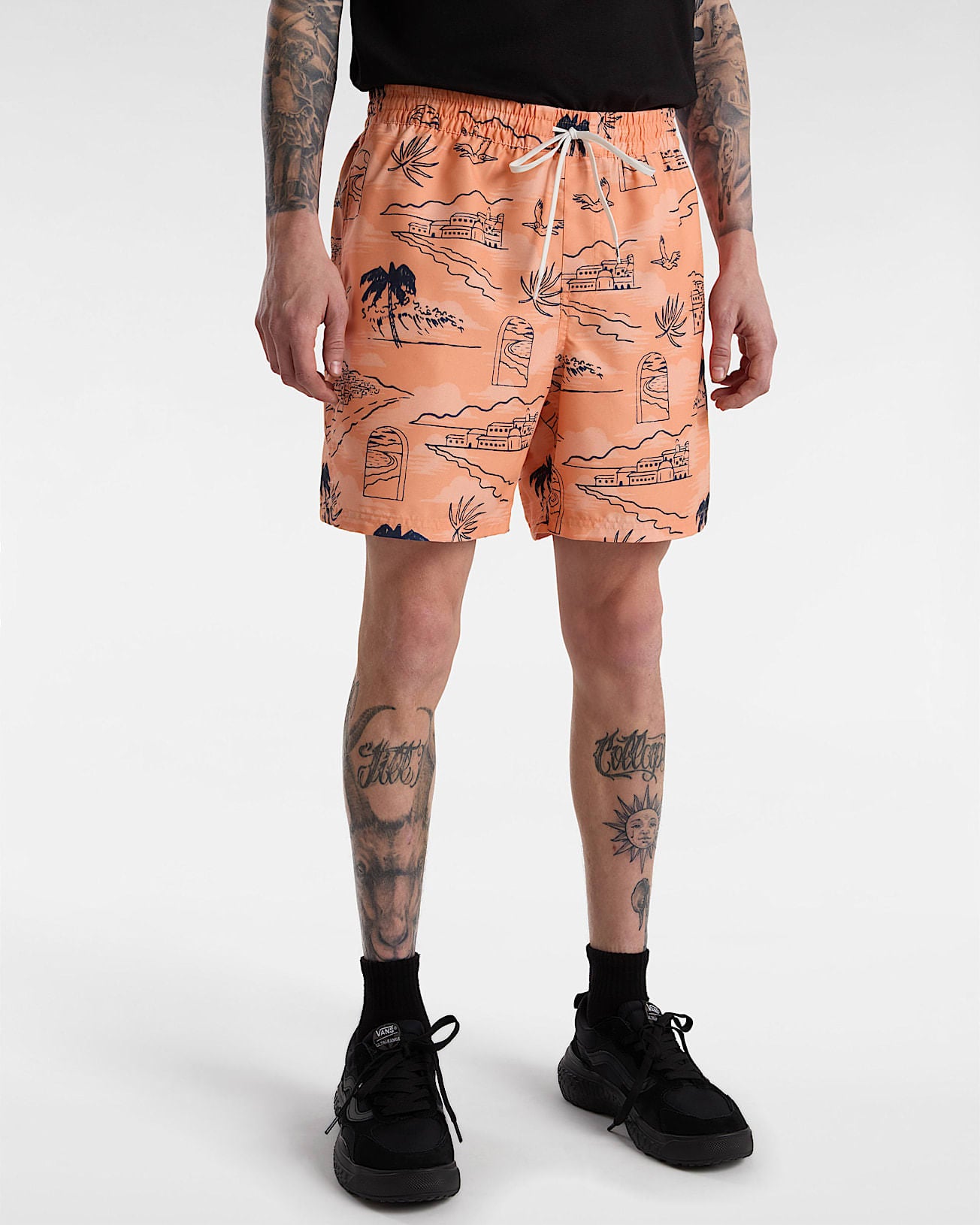 Shorts Primary Print Elastic Naranja 1