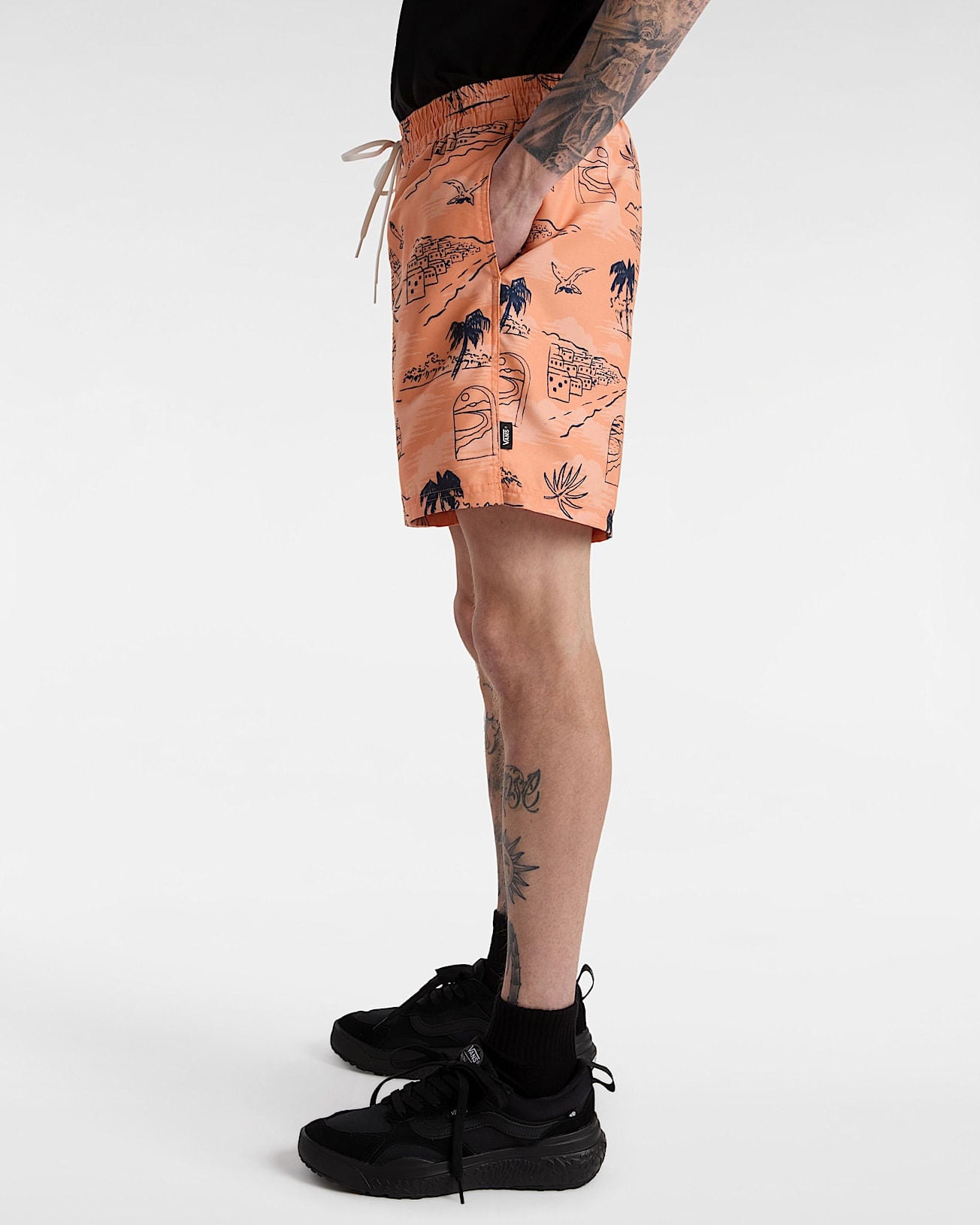 Shorts Primary Print Elastic Naranja 3