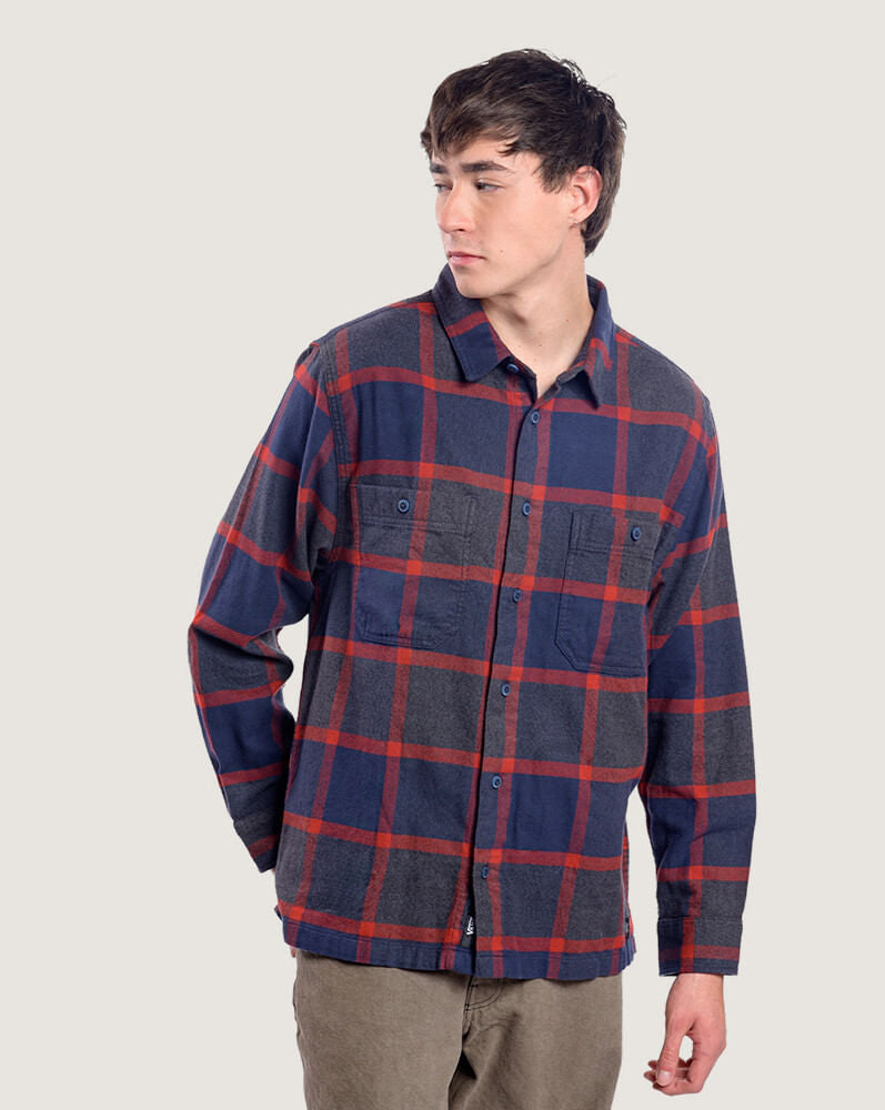 Camisa Larkspur Plaid Flannel Azul 1