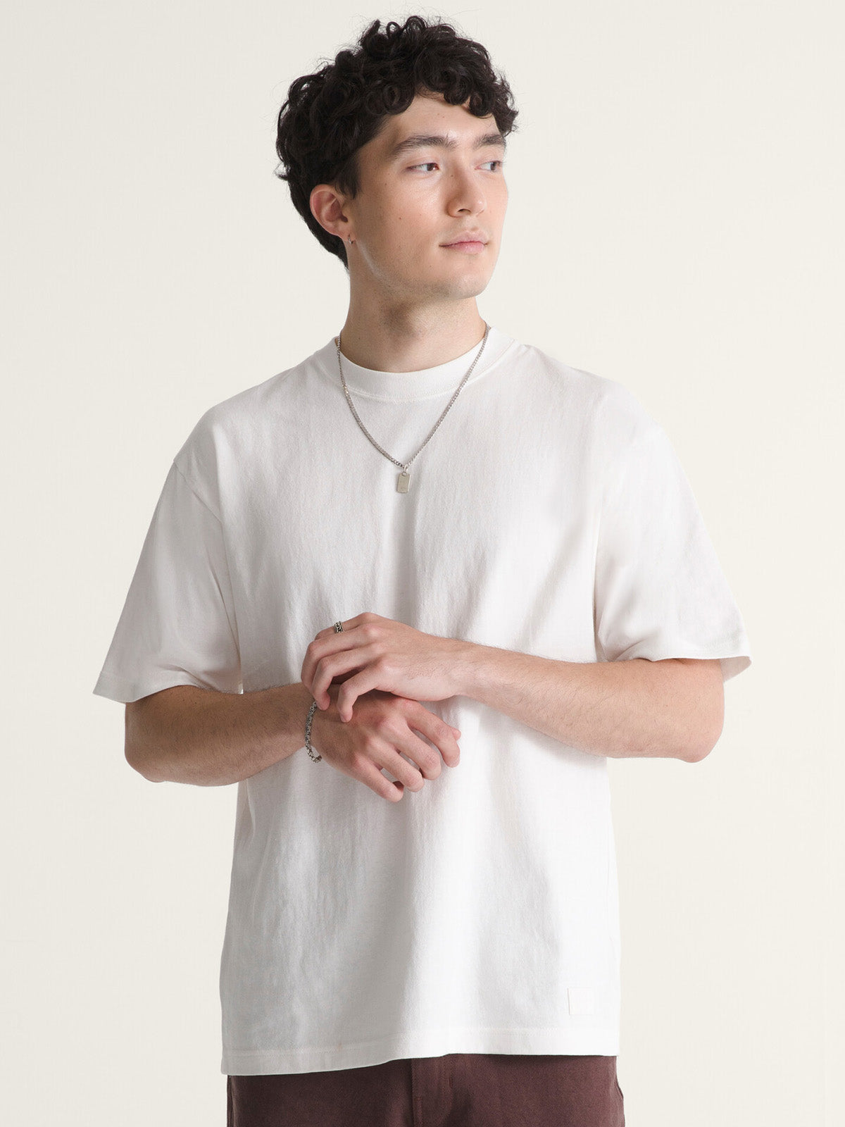 Camiseta Ss Loose Fit Tshirt Hombre Blanco 1